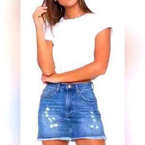 One X One Teaspoon Denim Mini Skirt Distressed Sz 26